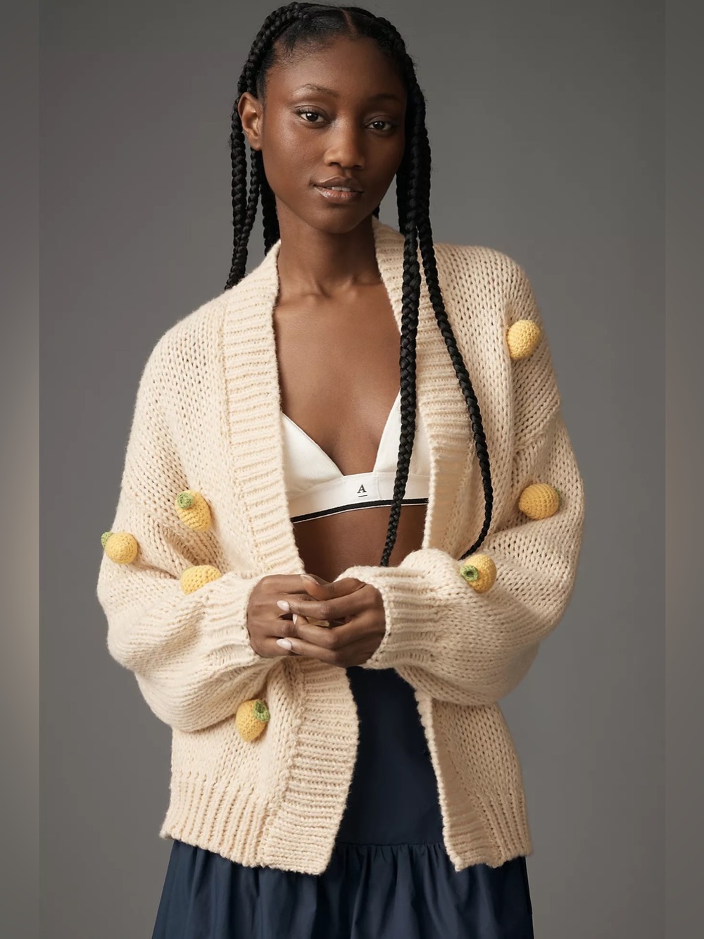 Anthropologie MaeveThe Susannah 3D Lemon Cardigan Sweater One Size